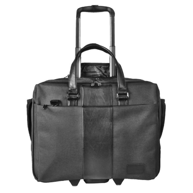 Business Trolley "Office Case" aus Canvas in Schwarz von Dermata Lederwaren