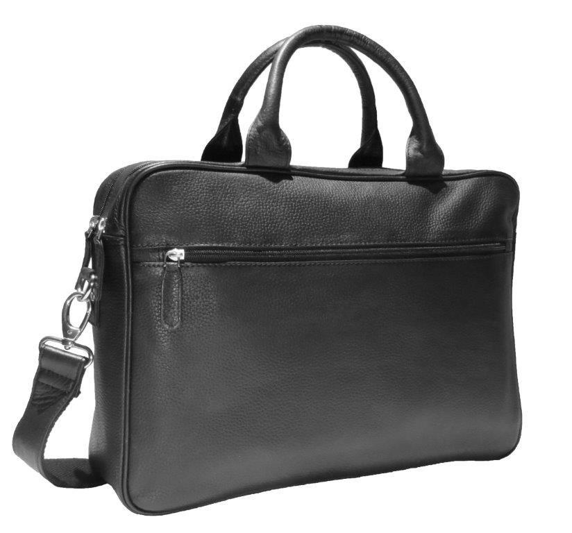 Dermata Lederwaren - Aktenmappe / Laptop-Tasche aus Vollrindleder, für Damen, Schwarz, One Size von Dermata Lederwaren