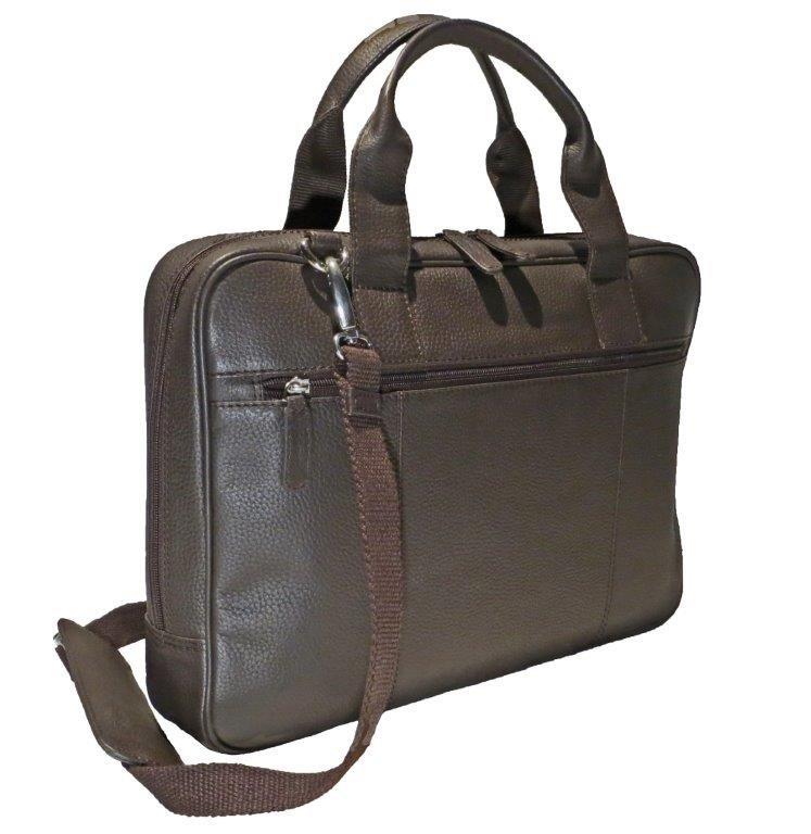 Laptop-tasche Aus Vollrindleder 41 Cm Damen Braun ONE SIZE von Dermata Lederwaren