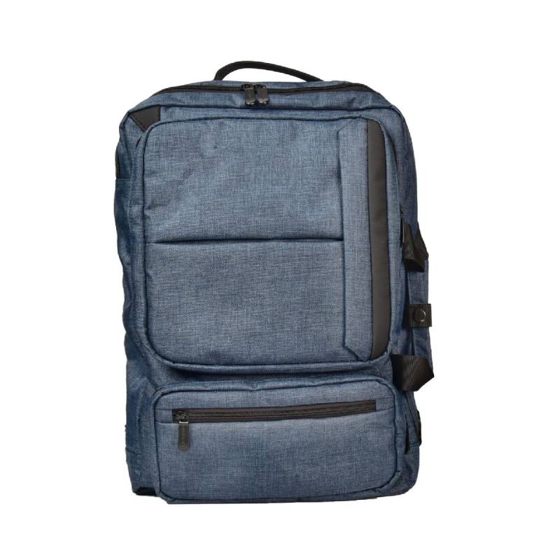 Laptop Rucksack 17" aus Canvas in Blau von Dermata Lederwaren