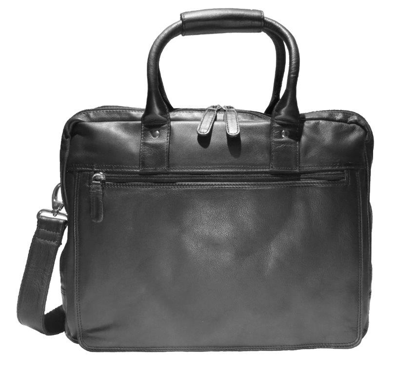 Laptop-Tasche aus weichem Nappa Rindleder 40 cm Schwarz Laptop-Tasche aus weichem Nappa Rindleder 40 cm Schwarz von Dermata Lederwaren