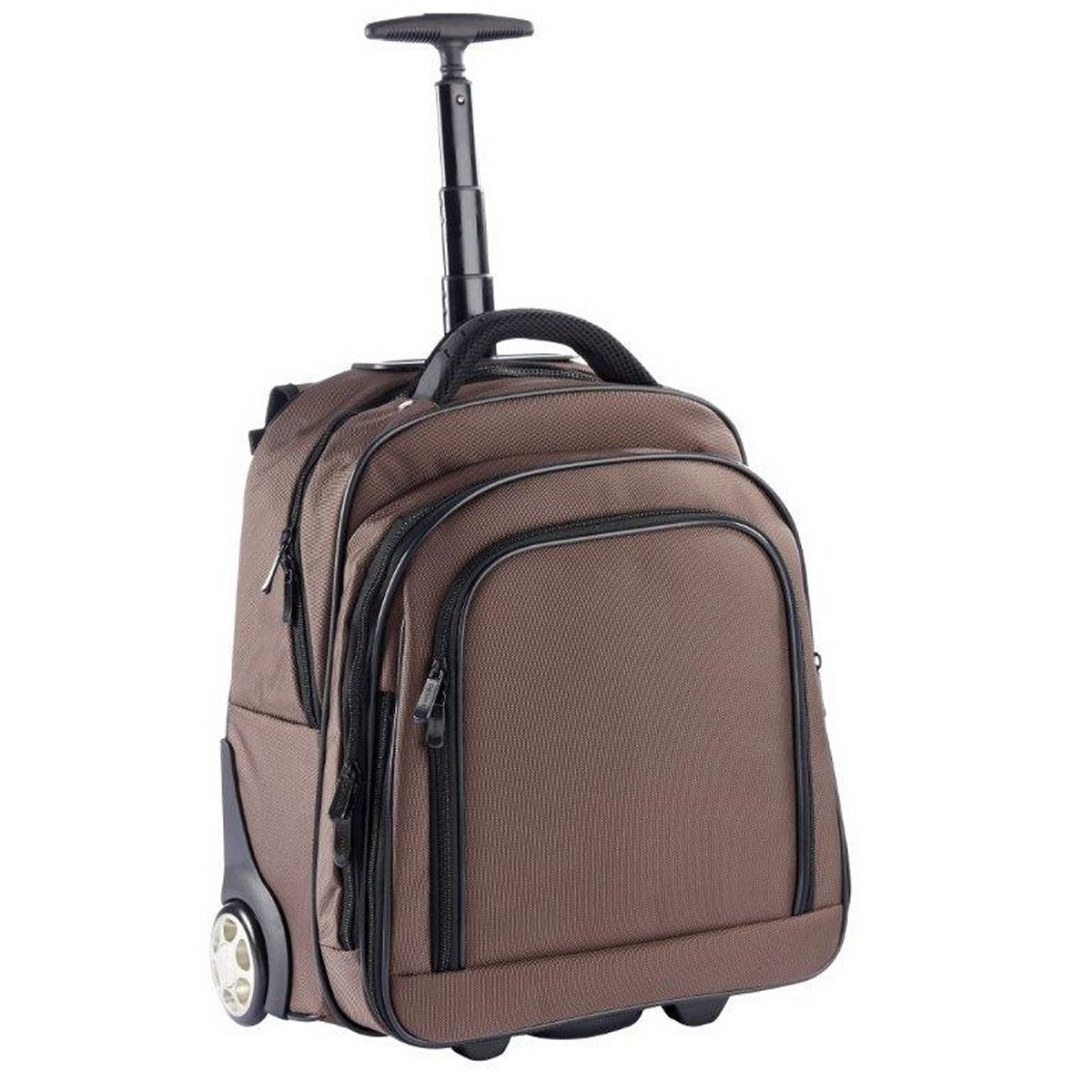 Trolley Rucksack 47,5cm aus Nylon in Braun von Dermata Lederwaren