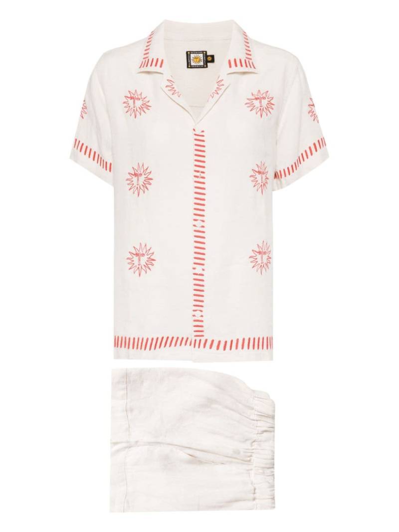 Desmond & Dempsey Helios linen pyjama set - Neutrals von Desmond & Dempsey