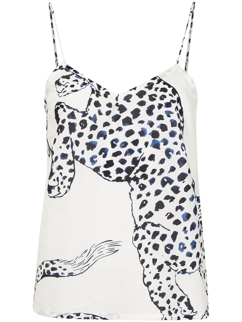 Desmond & Dempsey The Jaguar-print pyjama top - White von Desmond & Dempsey