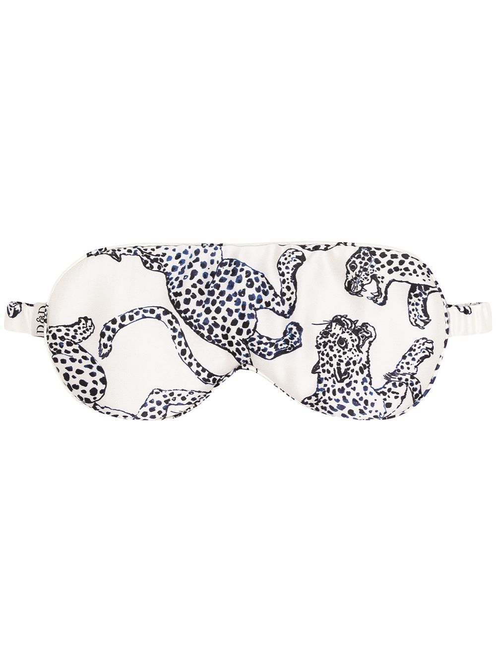 Desmond & Dempsey leopard print eye mask - White von Desmond & Dempsey