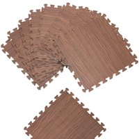 Bodenschutz-/Puzzlematte 8-tlg Braun Holzoptik von monzana®