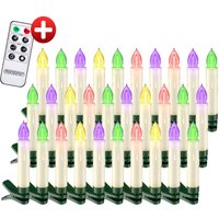 LED Weihnachtsbaumkerzen 30er-Set Mehrfarbig mit Fernbedienung von monzana®