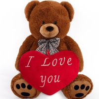 Plüschtier Teddybär Braun 50cm mit Herzkissen 32cm von monzana®