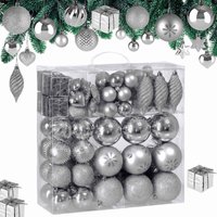 Weihnachtsbaumkugeln Silber 103-tlg von Deuba®