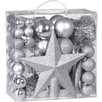 Weihnachtsbaumkugeln Silber 77-tlg von Deuba®