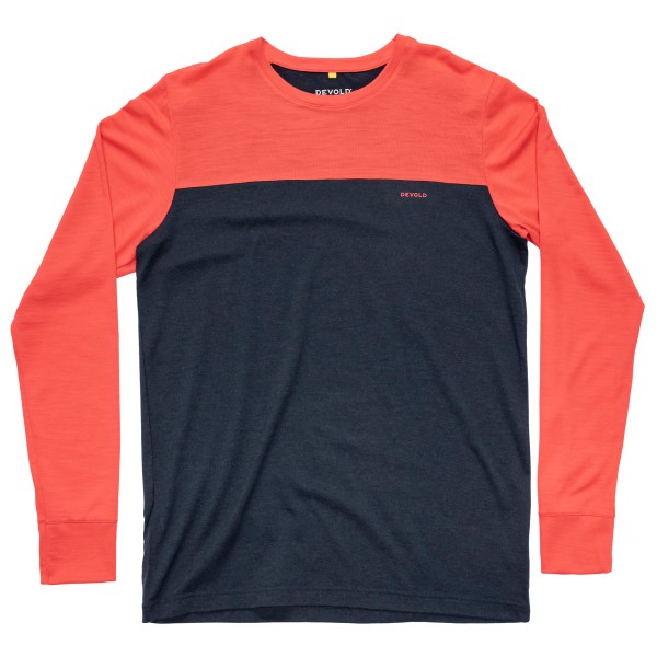 Devold - Classic Linear L/S - Merinoshirt Gr M blau/rot von Devold