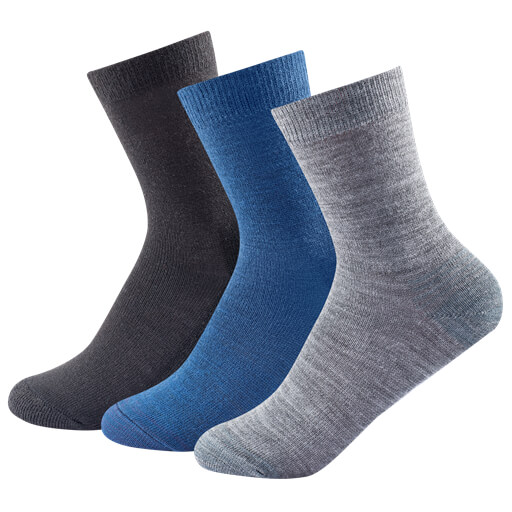 Devold - Daily Light Kid Sock 3-Pack - Merinosocken Gr 25-27 grau/blau von Devold