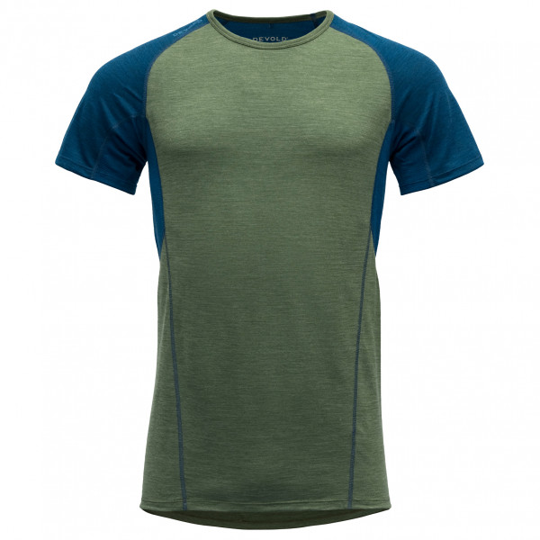 Devold - Running Merino T-Shirt - Laufshirt Gr M;S blau;oliv von Devold