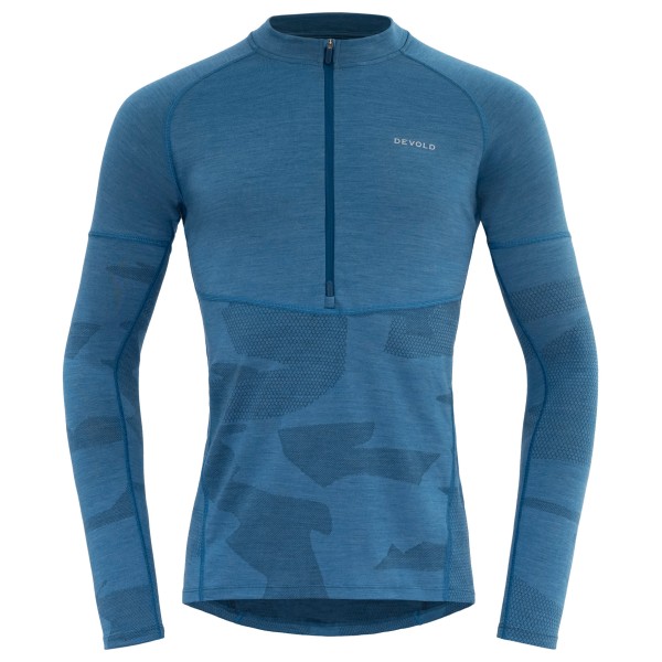 Devold - Standal Merino Shirt Zip Neck - Velotrikot Gr S blau von Devold