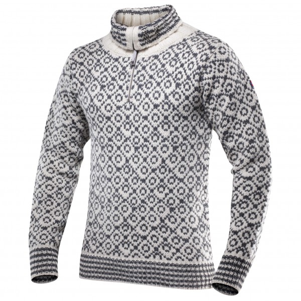 Devold - Svalbard Sweater Zip-Neck - Wollpullover Gr M grau von Devold