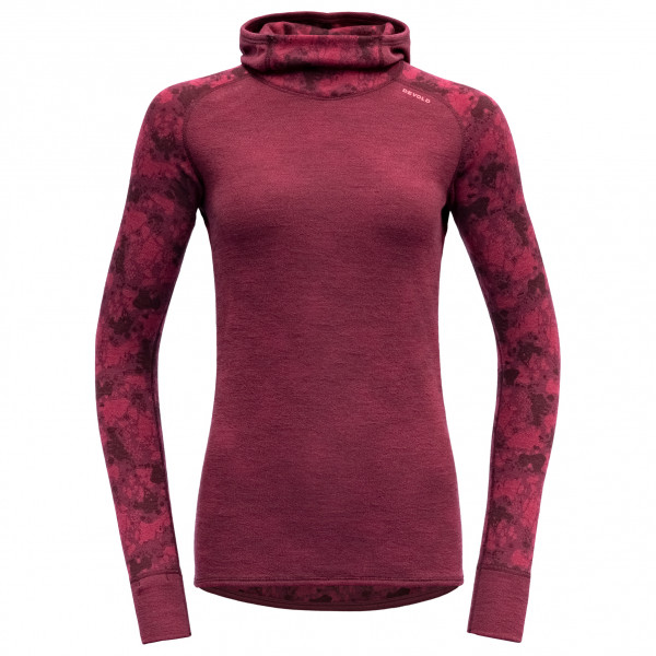 Devold - Women's Kvitegga Hoodie - Merinoshirt Gr L rot von Devold