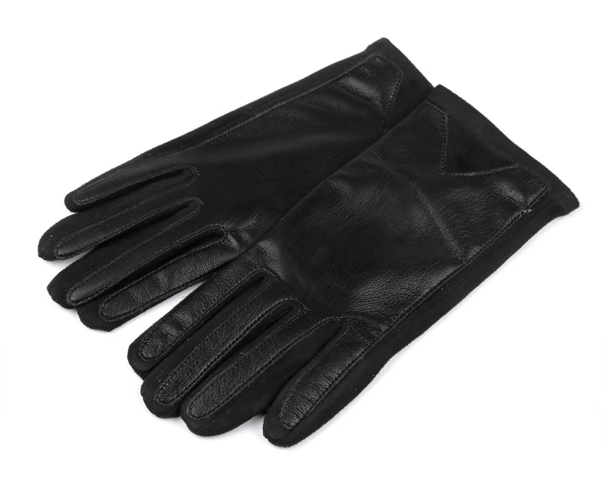 Handschuhe Und Mit Öko-leder Verziert Mit Touch, Unisex Mit Touchfunktion Am Zeigefinger Damen Schwarz ONE SIZE von Diademita