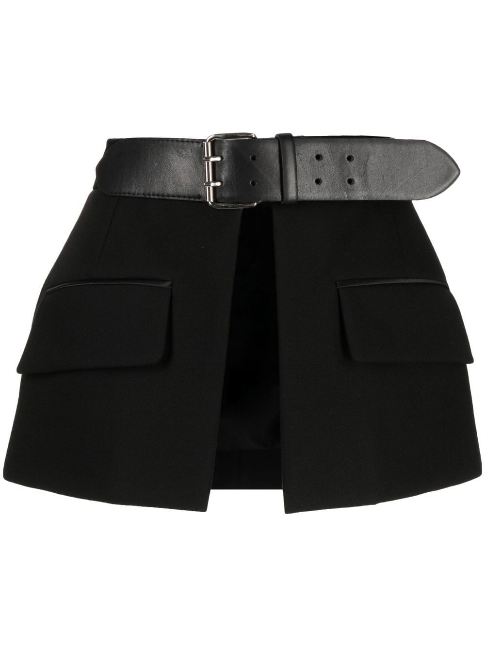 Dice Kayek High-waisted peplum belt skirt - Black von Dice Kayek