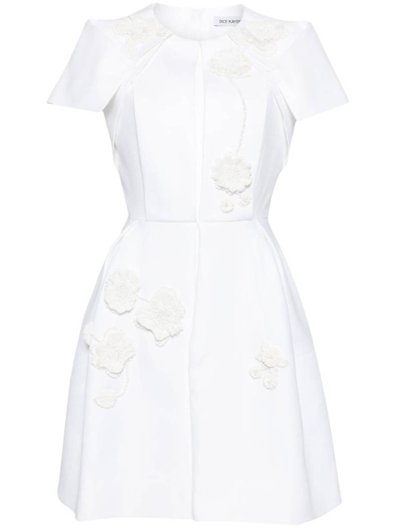 Dice Kayek Signature floral-appliqué midi dress - White von Dice Kayek