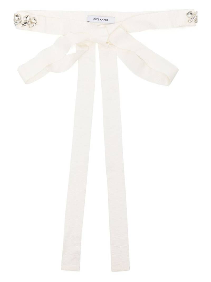 Dice Kayek crystal-embellished self-tie belt - White von Dice Kayek