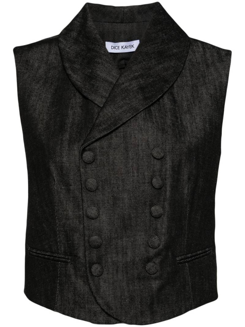 Dice Kayek double-breasted denim waistcoat - Blue von Dice Kayek