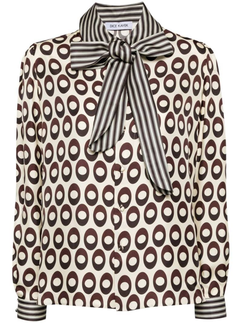 Dice Kayek Ellipse-print shirt - Brown von Dice Kayek