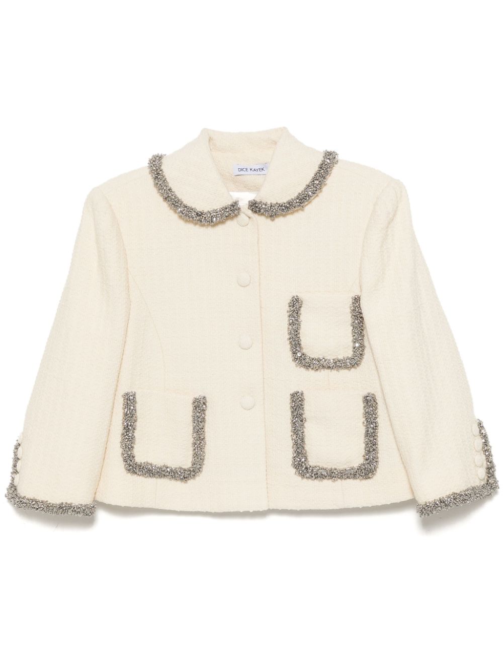 Dice Kayek embellished tweed jacket - Neutrals von Dice Kayek