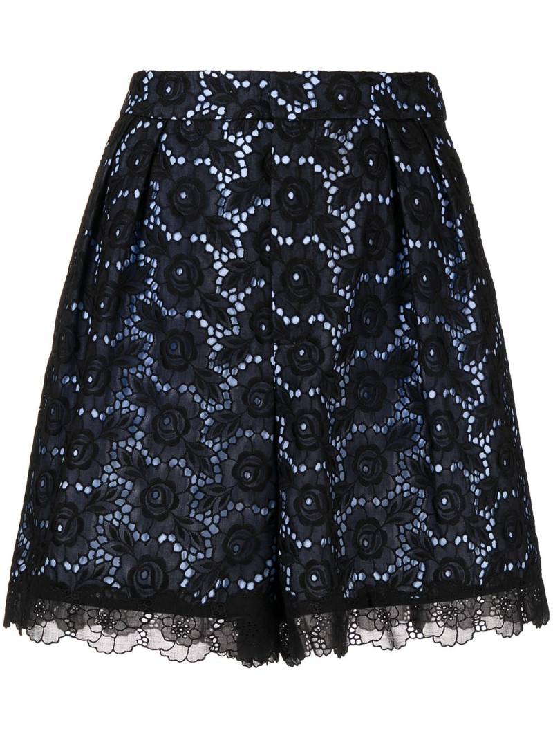 Dice Kayek floral-lace mini skirt - Blue von Dice Kayek