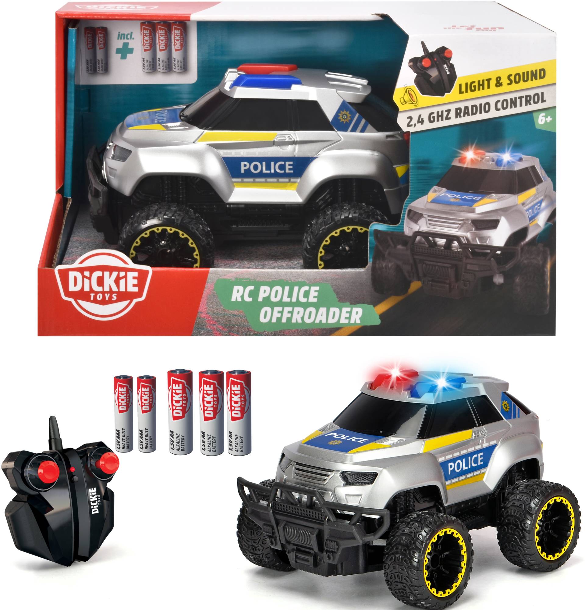 Dickie Toys RC-Monstertruck »Police Offroader RC; 2,4 GHz«, mit Licht und Sound von Dickie Toys