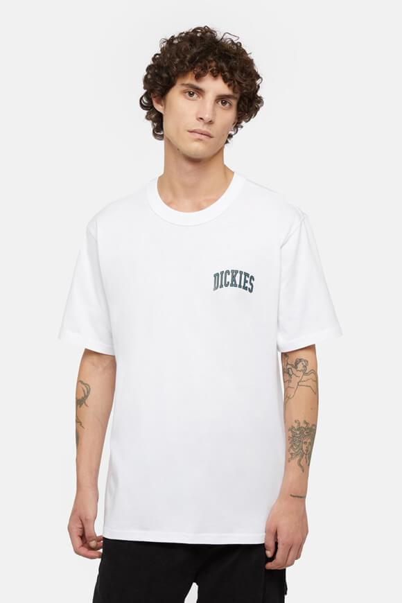 Dickies Aitkin T-Shirt | White + Lincoln Green | Herren  | L von Dickies