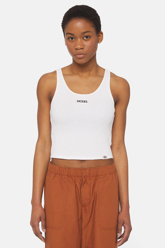 Dickies Geripptes Crop Tanktop | White | Damen  | L von Dickies