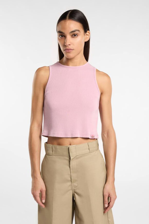 Dickies Plentywood Geripptes Crop Tanktop | Old Rose | Damen  | M von Dickies