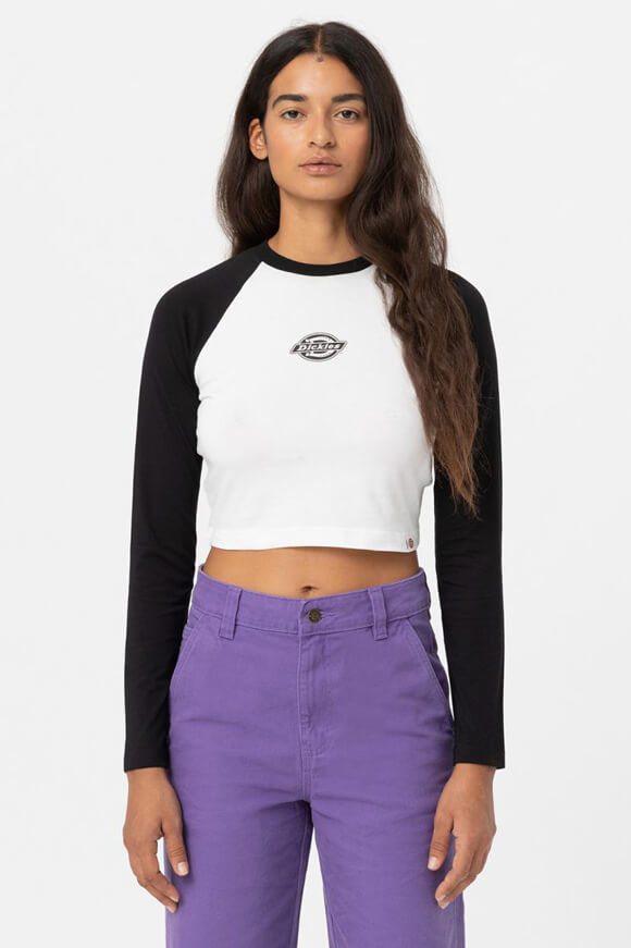 Dickies Sodaville Crop Langarmshirt | White + Black | Damen  | M von Dickies