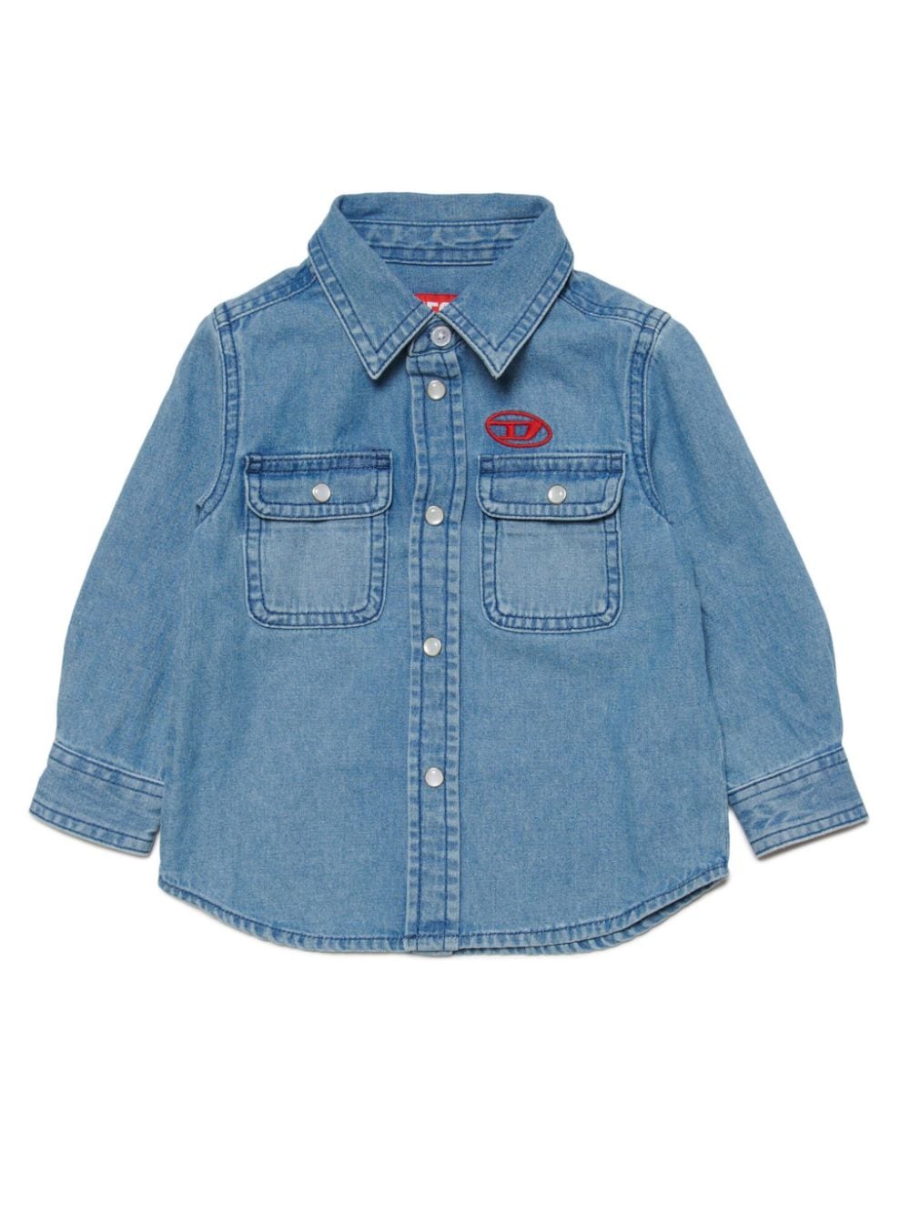 Diesel Kids Cartob logo-embroidered denim shirt - Blue von Diesel Kids