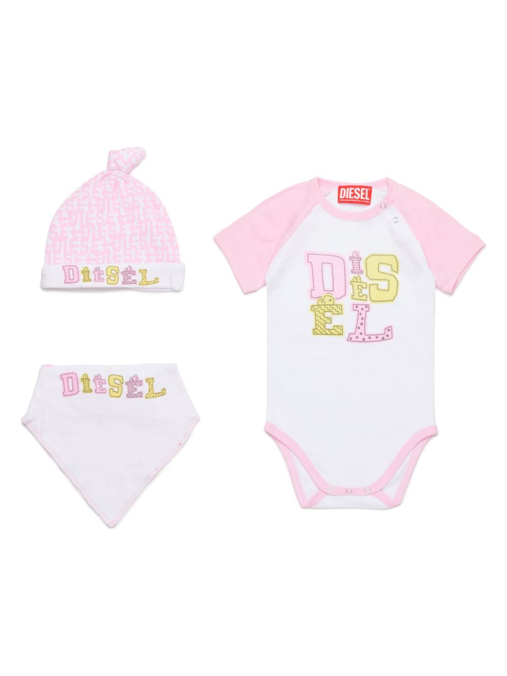 Diesel Kids Colorblock babygrow set - White von Diesel Kids