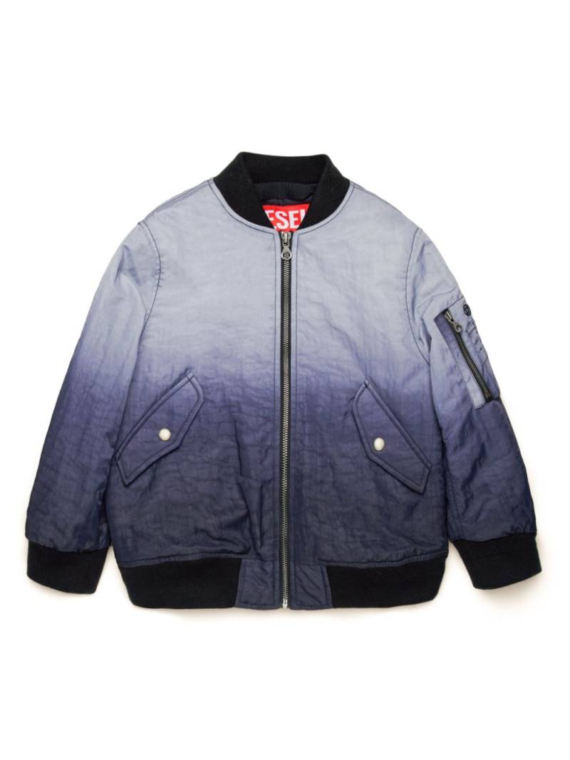 Diesel Kids Common degradé-effect bomber jacket - Black von Diesel Kids