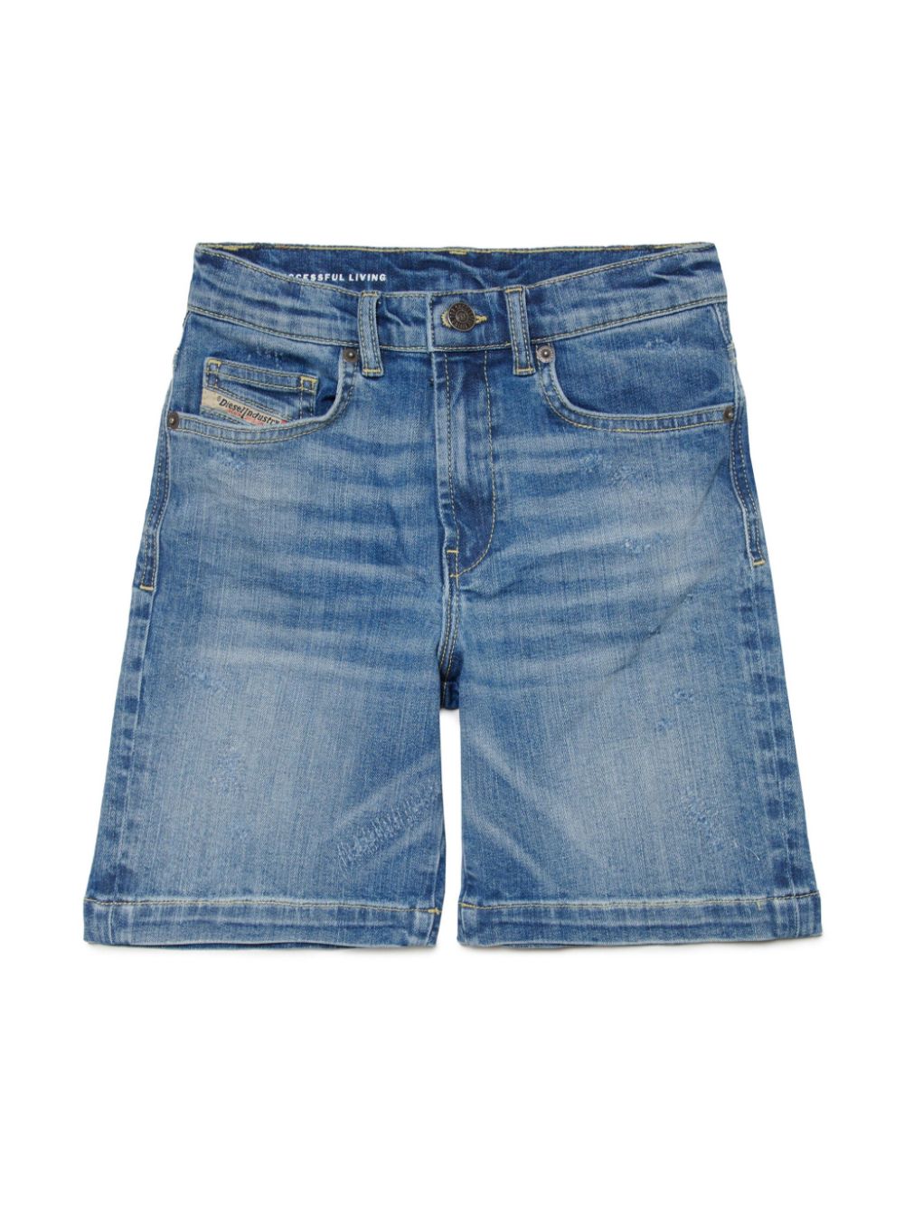 Diesel Kids D-Macs whiskering-effect denim shorts - Blue von Diesel Kids