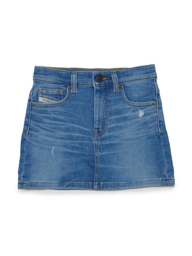 Diesel Kids Gianna JJJ logo-patch denim skirt - Blue von Diesel Kids