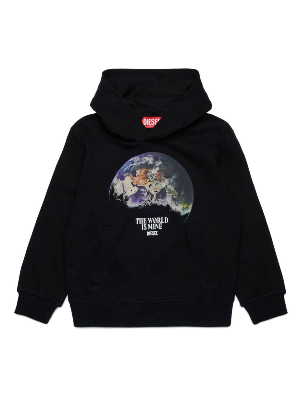 Diesel Kids Hooded sweatshirt with Earth print - Black von Diesel Kids