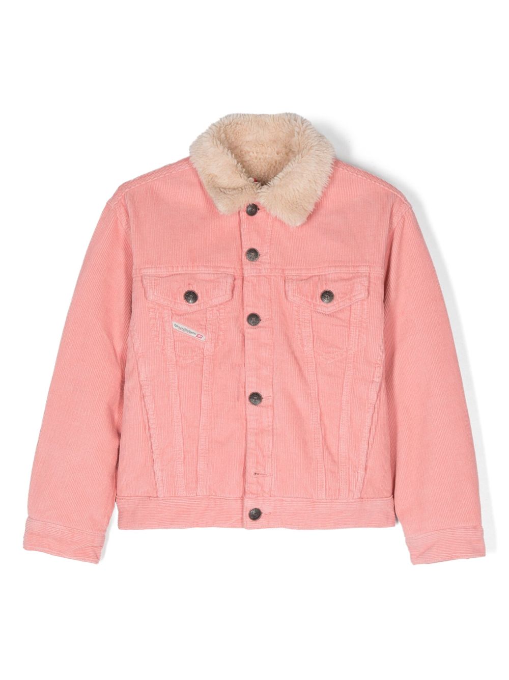 Diesel Kids Jresky shearling-collar corduroy jacket - Pink von Diesel Kids