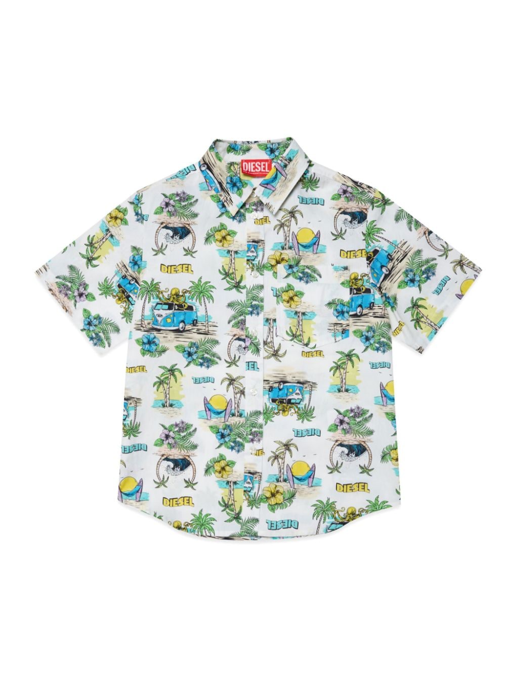 Diesel Kids McPlay graphic-print cotton shirt - White von Diesel Kids