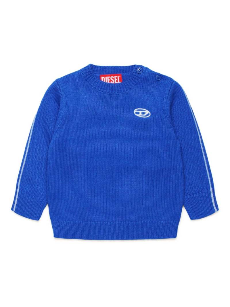 Diesel Kids Oval-D crew-neck jumper - Blue von Diesel Kids