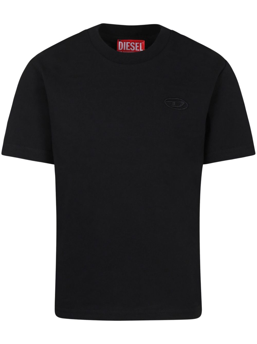 Diesel Kids Oval D-embroidered T-shirt - Black von Diesel Kids