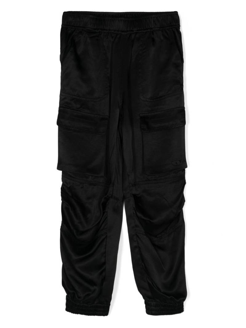 Diesel Kids Oval D-embroidered cargo trousers - Black von Diesel Kids