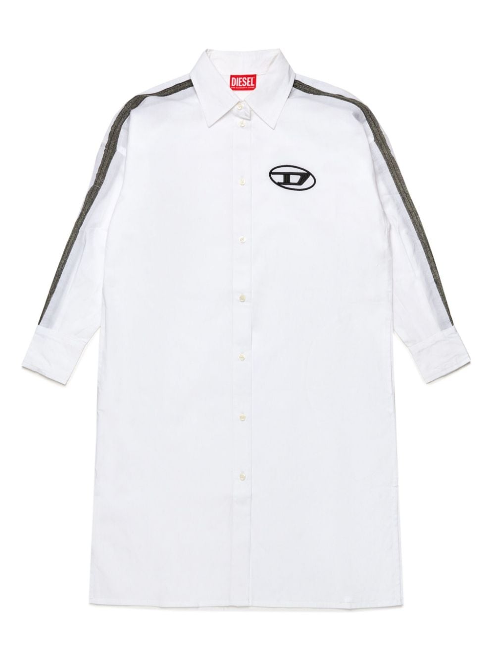 Diesel Kids Oval D-embroidered shirtdress - White von Diesel Kids