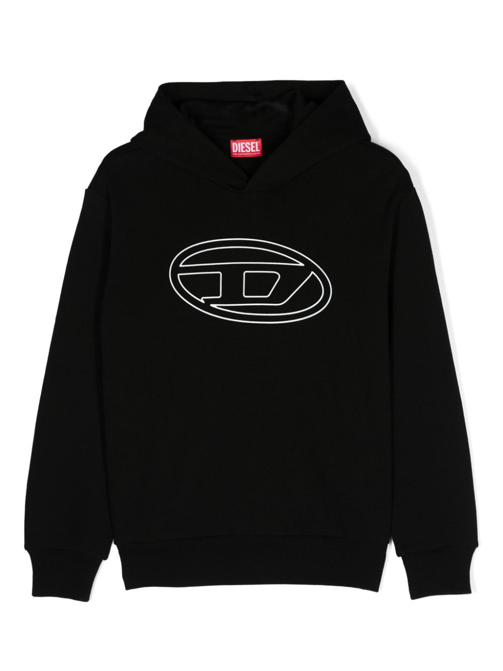 Diesel Kids Oval D-embrossed cotton hoodie - Black von Diesel Kids