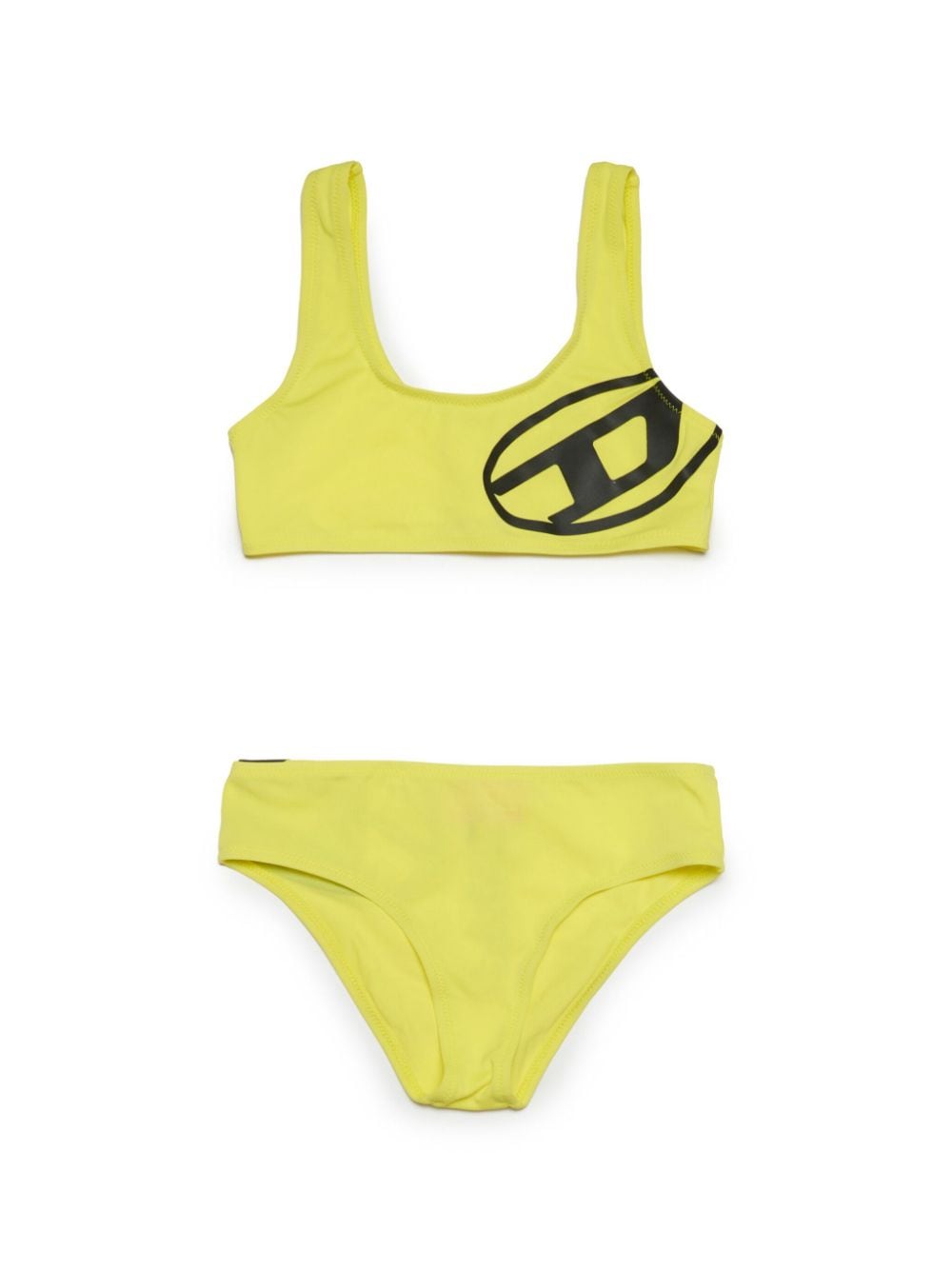 Diesel Kids Oval-D logo-print bikini set - Yellow von Diesel Kids