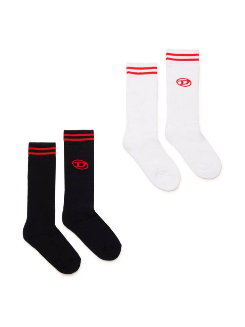 Diesel Kids Oval D-logo socks (pack of two) - White von Diesel Kids