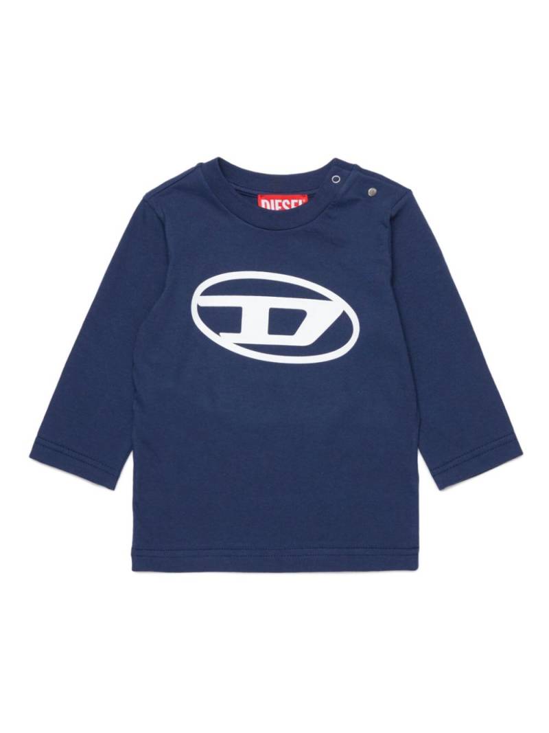 Diesel Kids Oval D-print cotton T-shirt - Blue von Diesel Kids