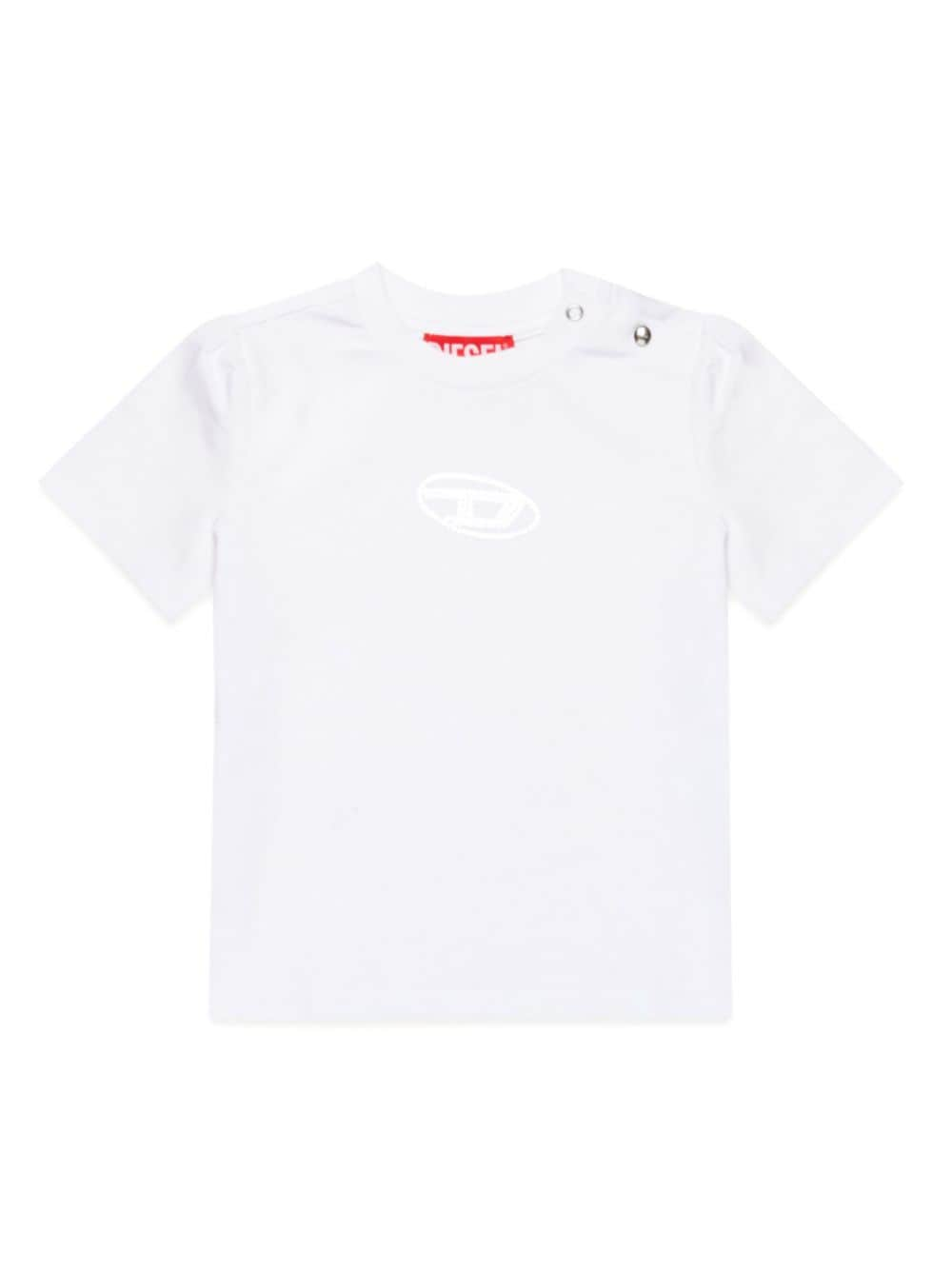 Diesel Kids Oval D-print cotton T-shirt - White von Diesel Kids